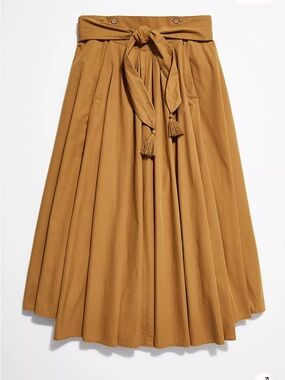 Free People Sunrise Midi Skirt Large Boho   Cabin Core Scandi Girl Tassels